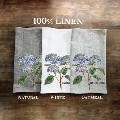 foxglove floral Tea Towel in linen, Botanical Hand Towels Tea in linen, purple flowers linen  Dish Towel  Kitchen Décor Tea Towel in linen