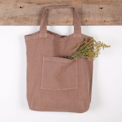 Linen tote bag - shopping bag - custom color- shoulder bag - Organic