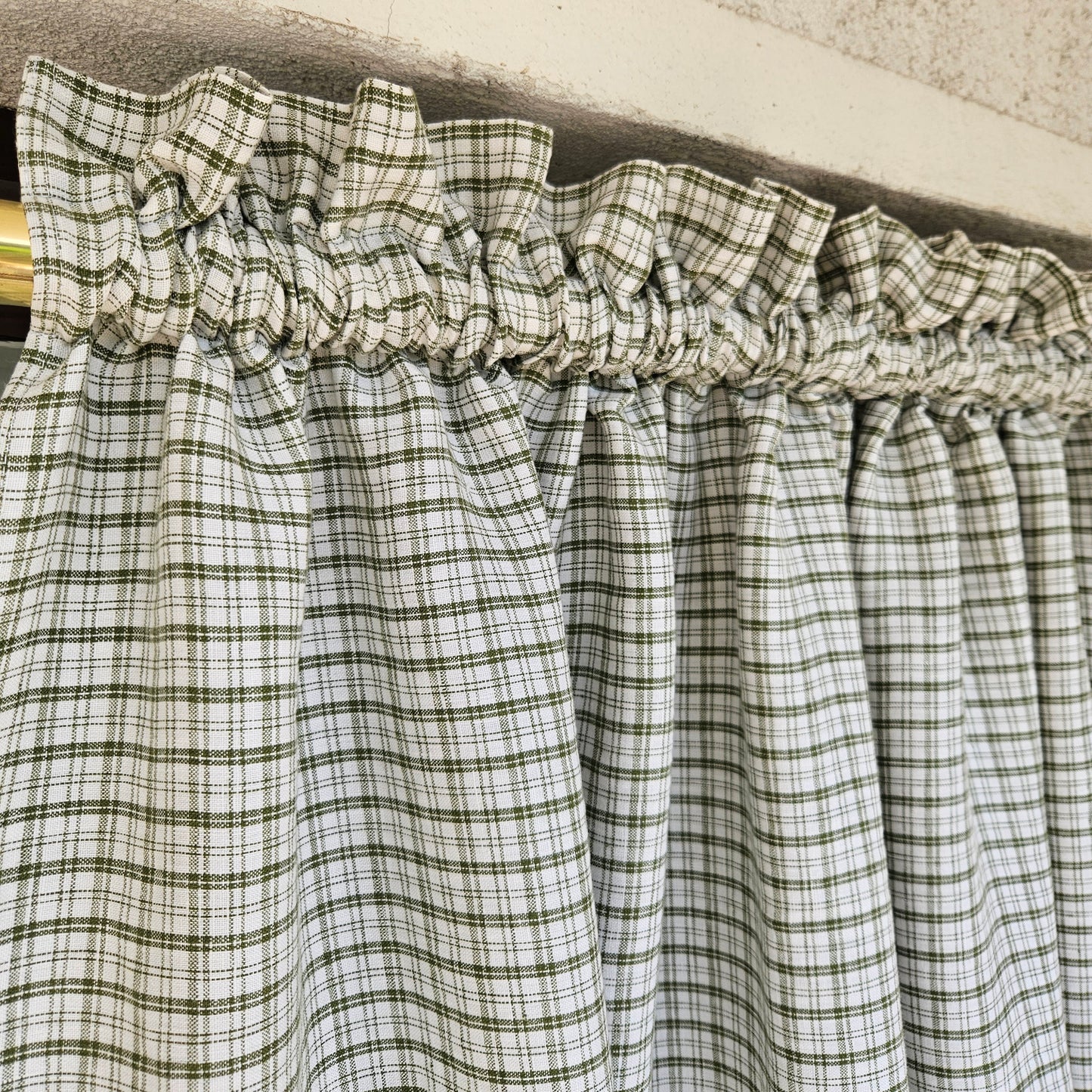 green white linen Cafe Curtains in custom size in str, stom size Farmhous window panel, Living room Cafe Kitchen window curtain valance