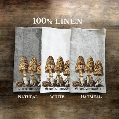 Mushrooms Kitchen Towel in linen, Foodie Hand Towels Tea in linen,  linen Dish Towel  Kitchen Décor Tea Towel in linen housewarming gift