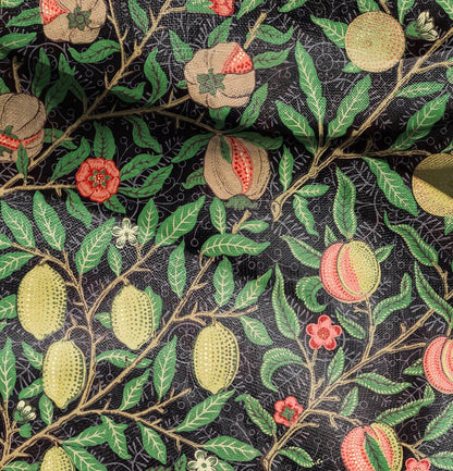 Linen foral tablecloth william Morris Pomegranate, arts and crafts movement tablecloth Victorian style