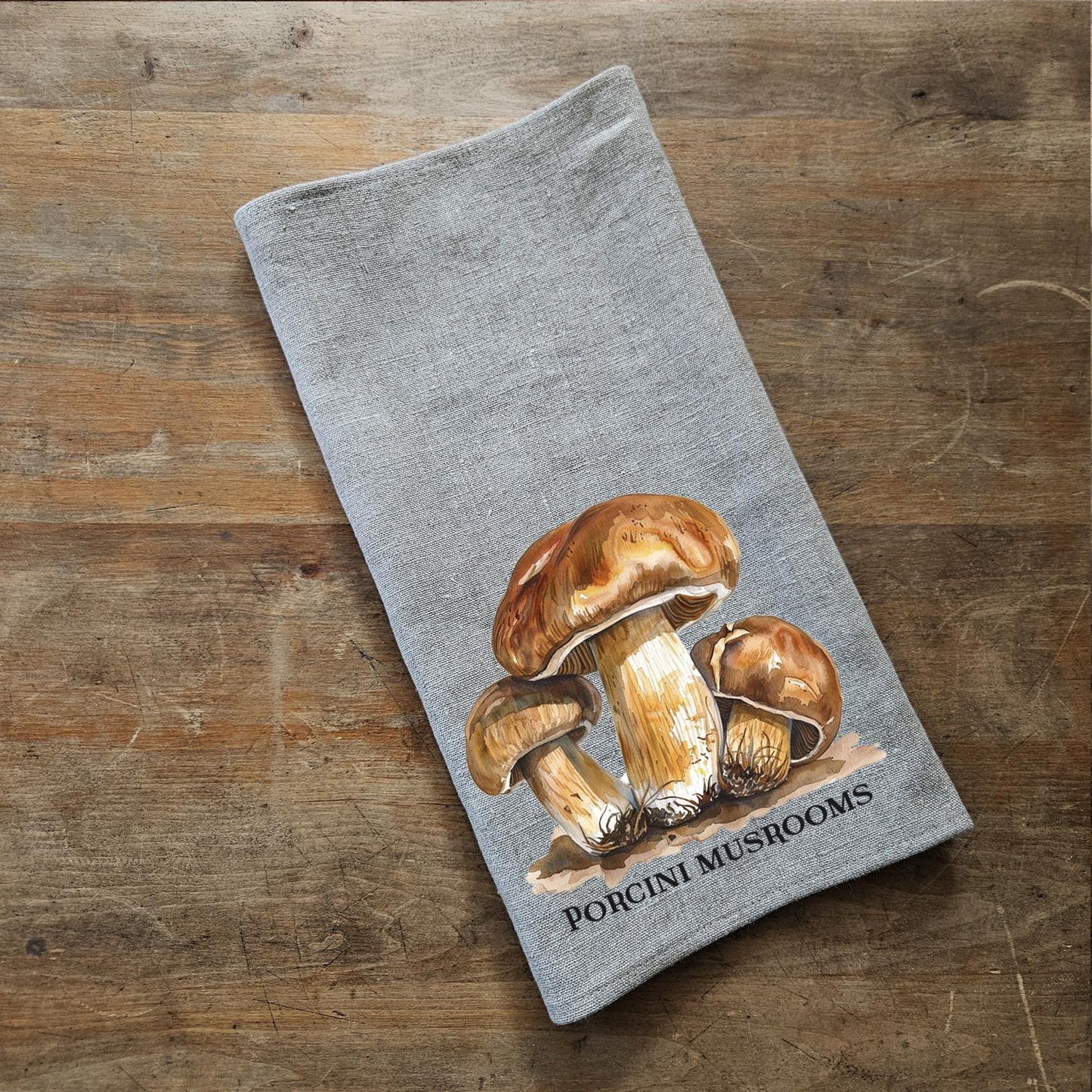 Mushrooms Kitchen Towel in linen, Foodie Hand Towels Tea in linen,  linen Dish Towel  Kitchen Décor Tea Towel in linen housewarming gift