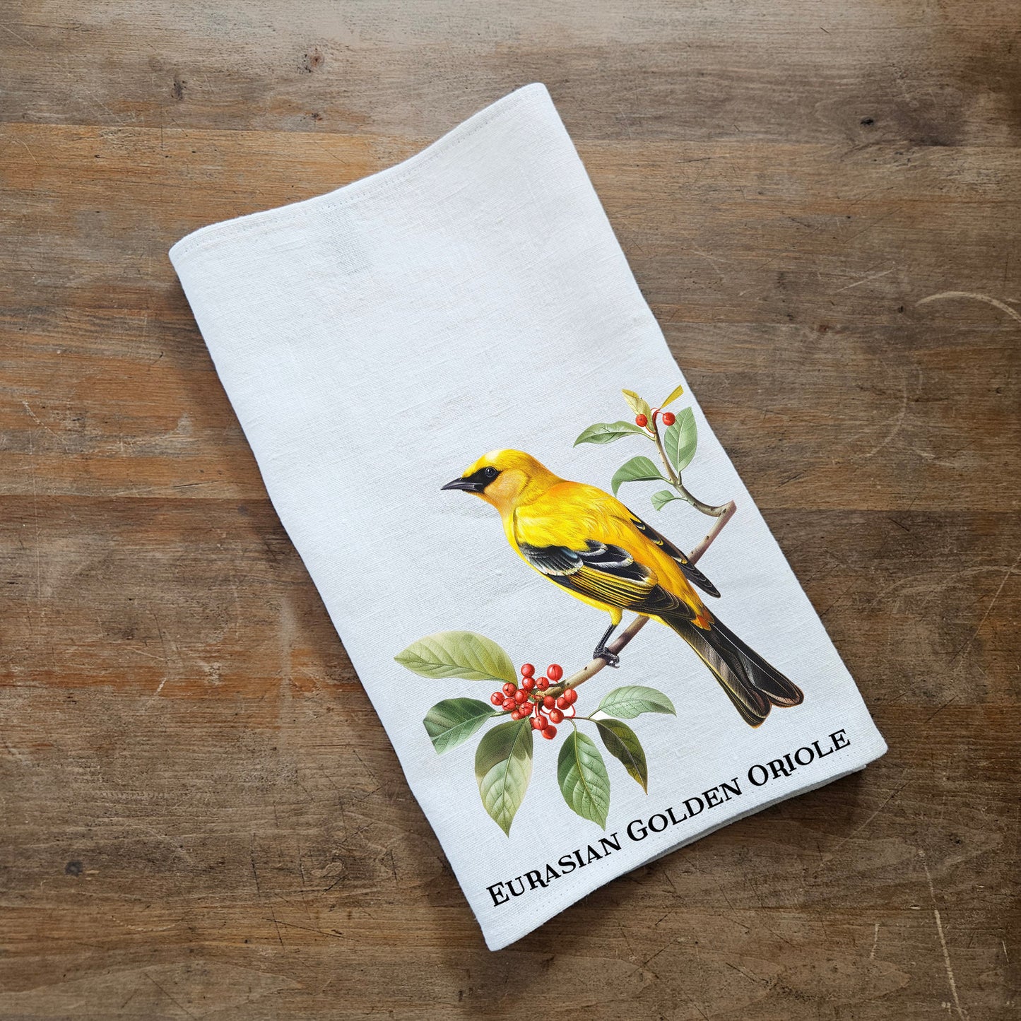 Hoopoes bird Tea Towel in linen, hand Towels Tea in linen, bird Dish Towel  Kitchen Décor Tea Towel in linen