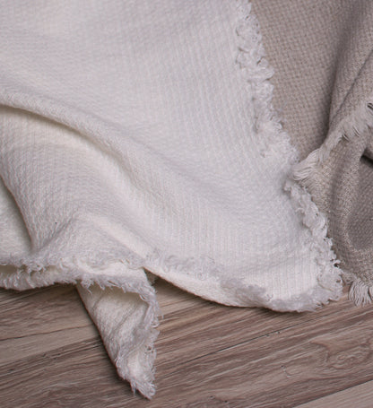Stonewashed White grey Natural Blancket Bedspread Bed Cover  Throw Alwayslovelinen 100% Linen Lovelinen