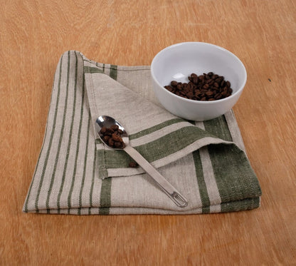 Linen napkins - grain sack French linen. Natural blue striped. Cottage coutry style. Set of linen napkins. Stonewashed cloth napkins