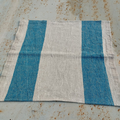 Linen napkins Ticking Set of 2 4 6 8  -  100% linen Dinner Napkins- Custom Size- Everyday, Party, Wedding, Hostess Gift
