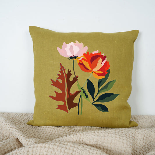 SALE LINEN Cushion cover Modern Contemporary art, decorative linen pillow cover , Boho Summer decor Cushion Housewarming Gift