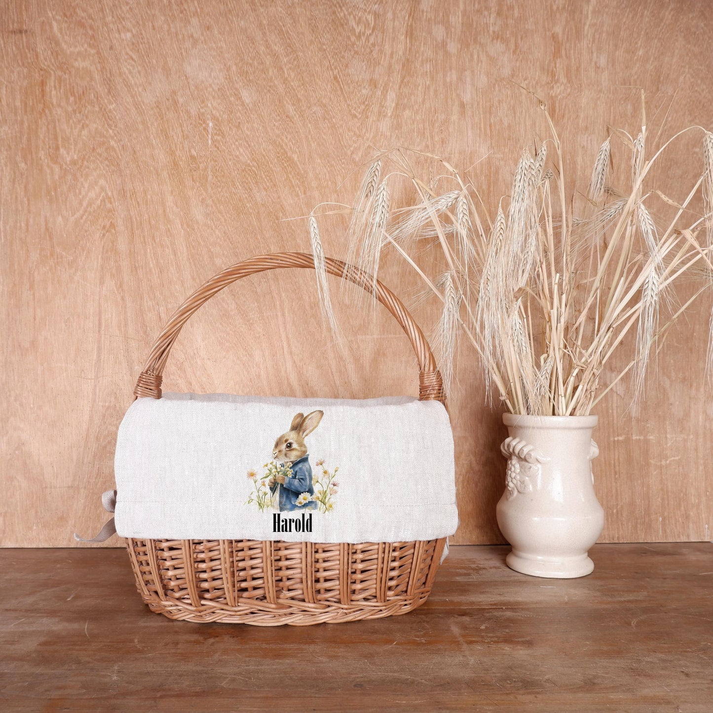 Bunny Personalized Basket Liner with monogram - Customized Easter Basket Liner  - Girl or Boy  Easter Basket Liner Rabbit