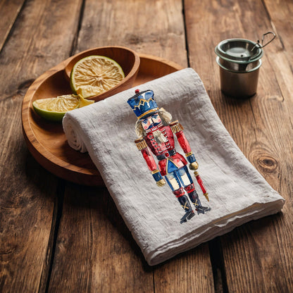 Nutcracker Tea Towel in linen, Christmas Hand Towels Tea, Nutcracker  Dish Towel, Holiday Kitchen Décor Tea Towel Gift