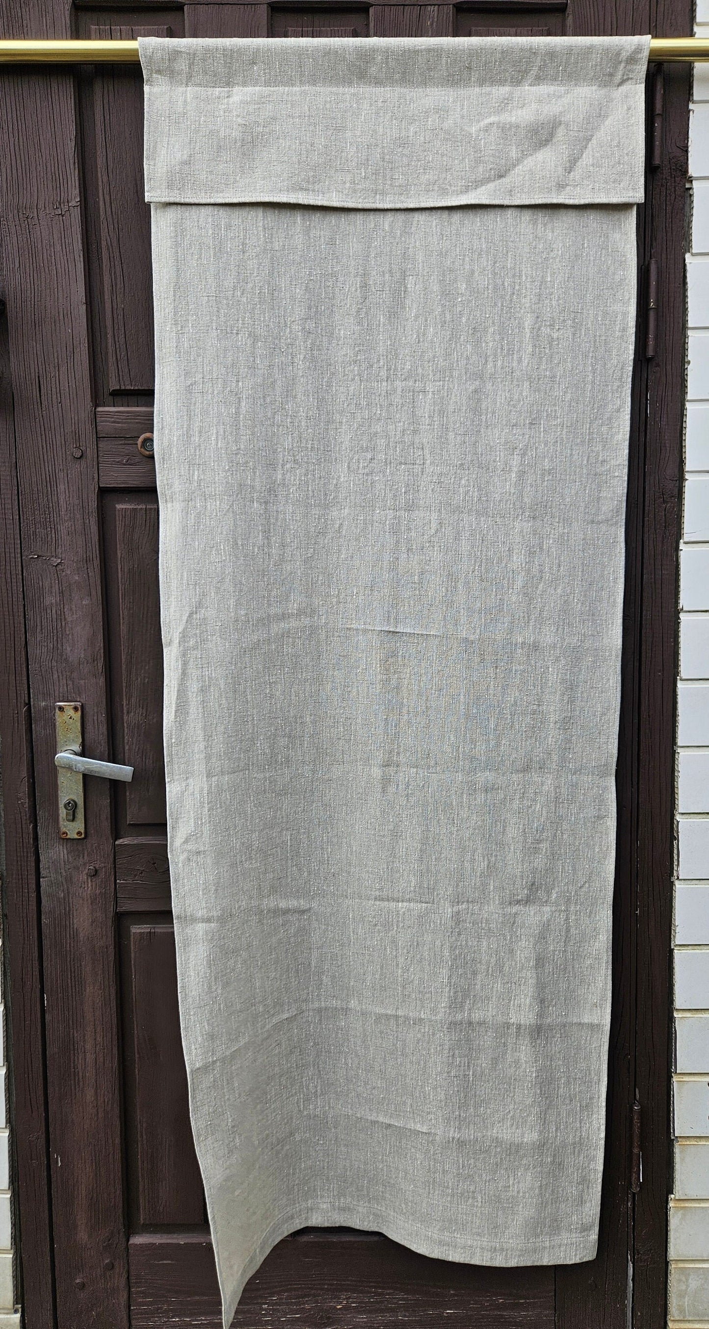 grey French Door Curtain 1 Panel, door curtains in linen , window linen curtains panel