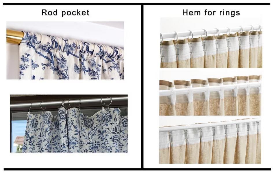 Heavy Linen Curtains natural - 100% linen Extra Long Curtains - Linen Curtains with rod pocket - neutral PREWASHED window panel curtains