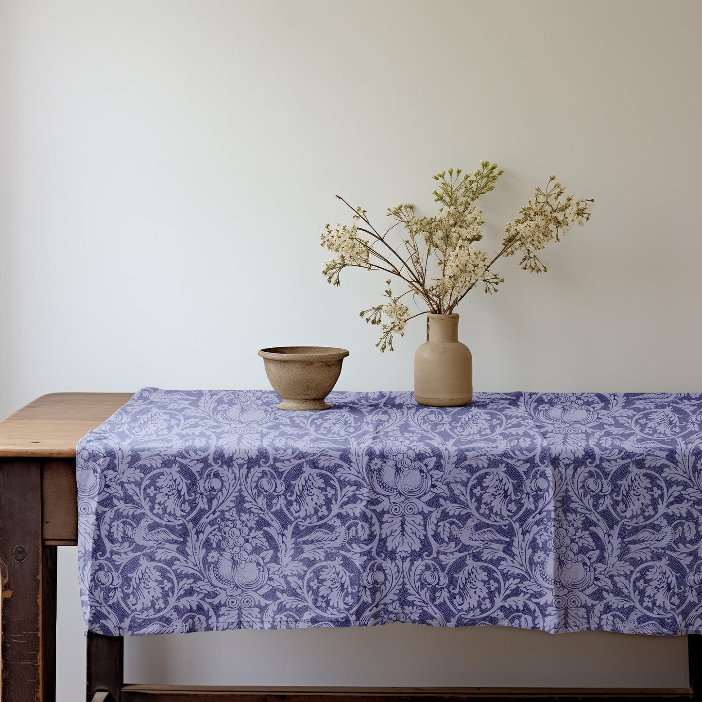 Linen foral tablecloth william Morris Queen Anne, arts and crafts movement tablecloth Victorian style
