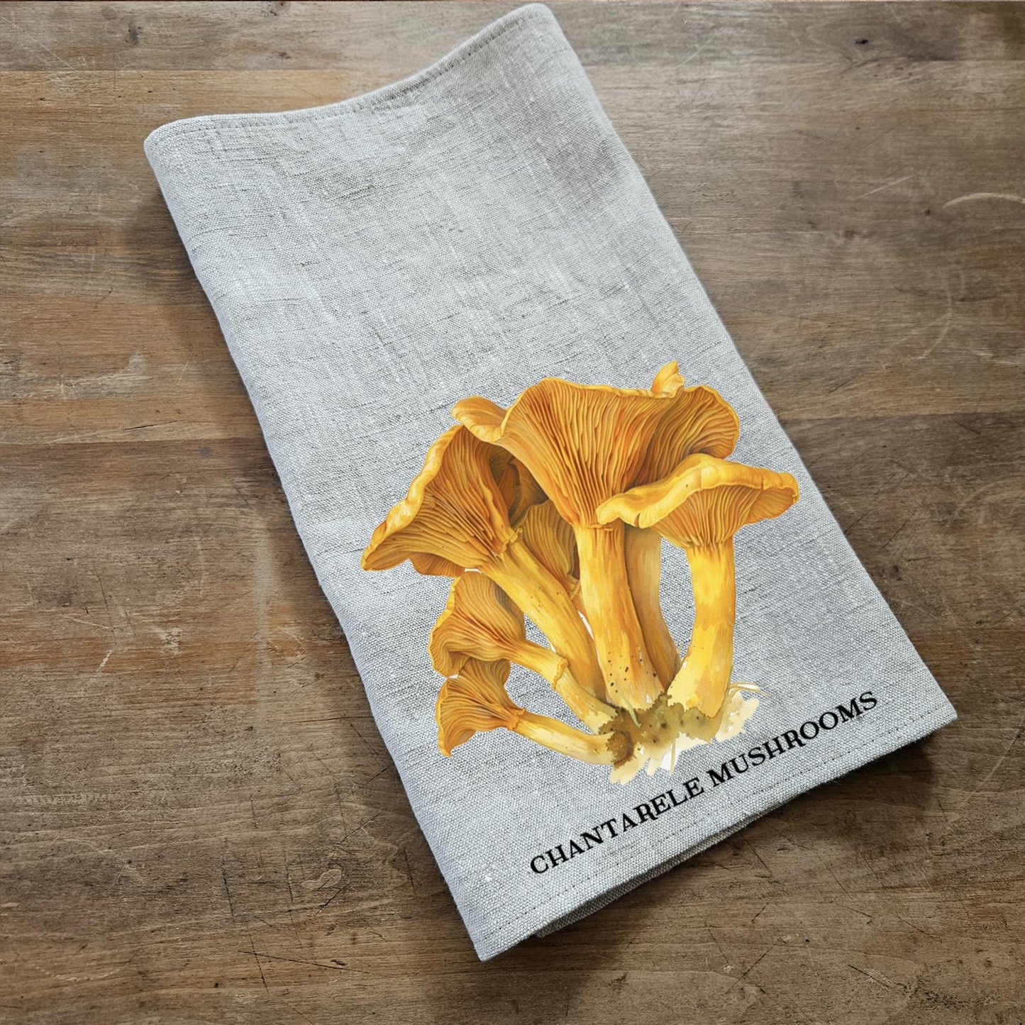 Mushrooms Kitchen Towel in linen, Foodie Hand Towels Tea in linen,  linen Dish Towel  Kitchen Décor Tea Towel in linen housewarming gift