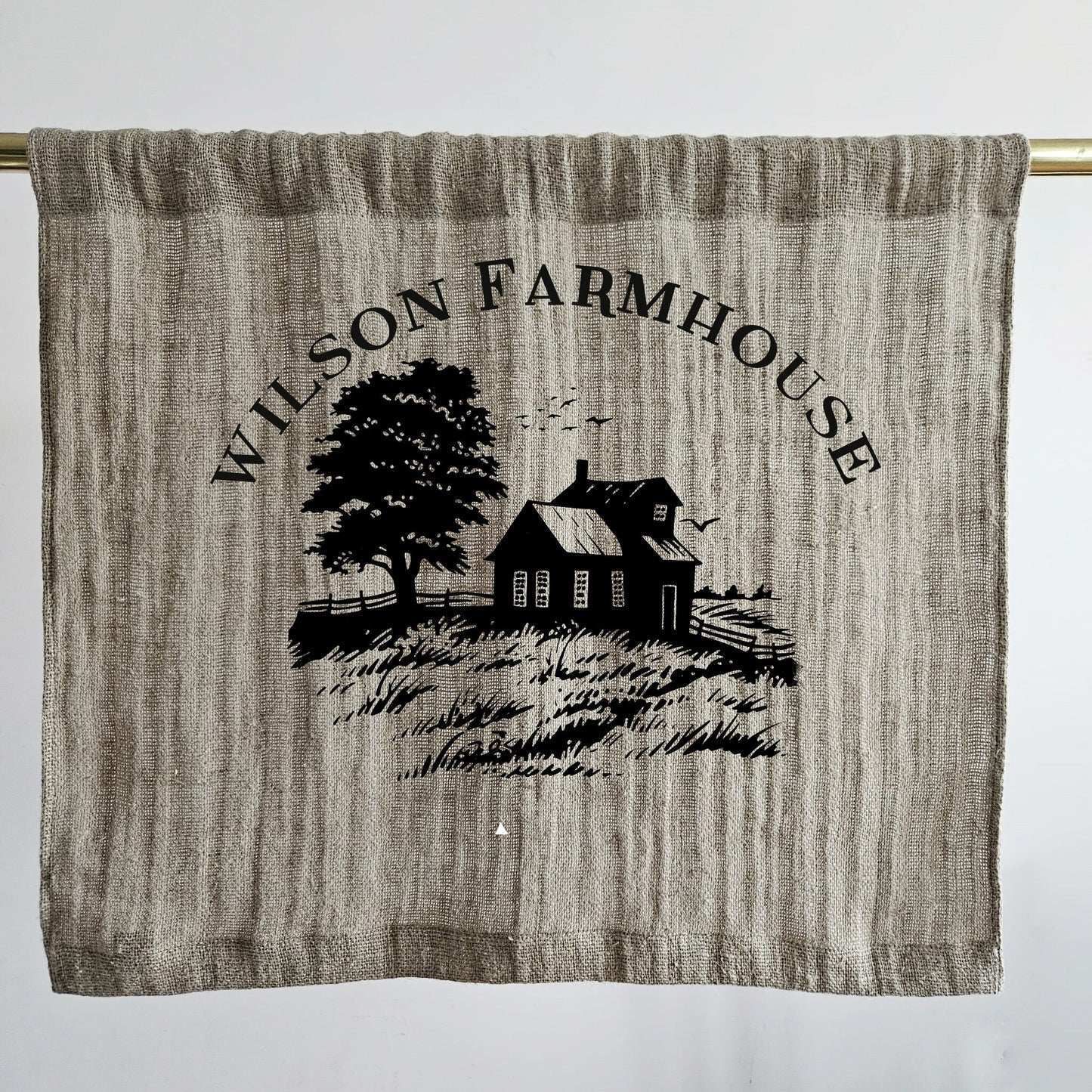 Natural grain sack Cafe Curtains farmhouse ranch, French stamp burlap ranch shabby window panel, Living room Cafe Kitchen window curtains