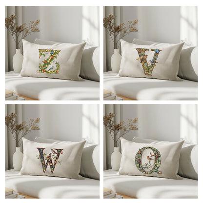 Monogram linen pillowcase Standard, queen, king, body, euro sham custom size pillow cover. Pure linen luxury cushion cover with Monogram