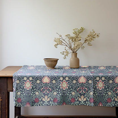 Linen foral tablecloth william Morris Persian, arts and crafts movement tablecloth Victorian style