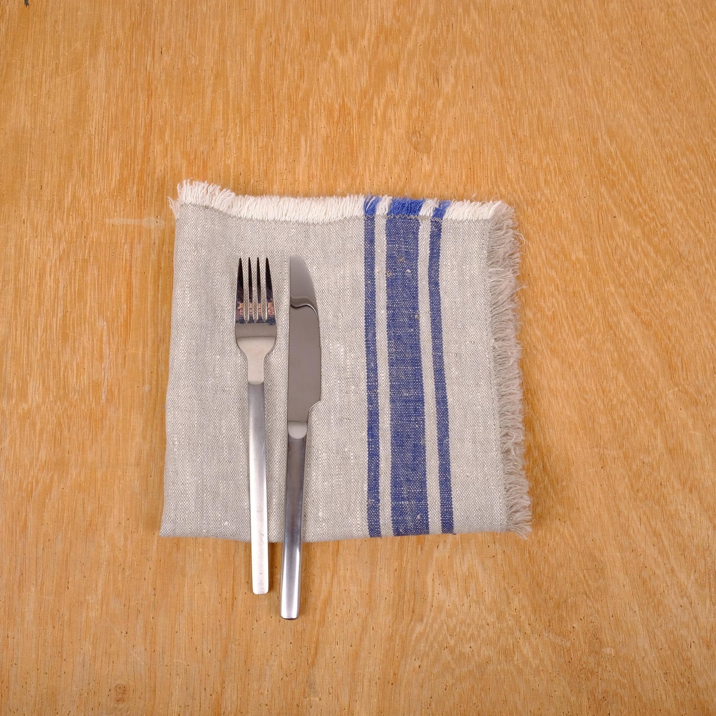 Linen napkins - French linen. Natural outmeal stripes Cottage, coutry style linen. Set of linen napkins. Stonewashed. Linen cloth napkins.