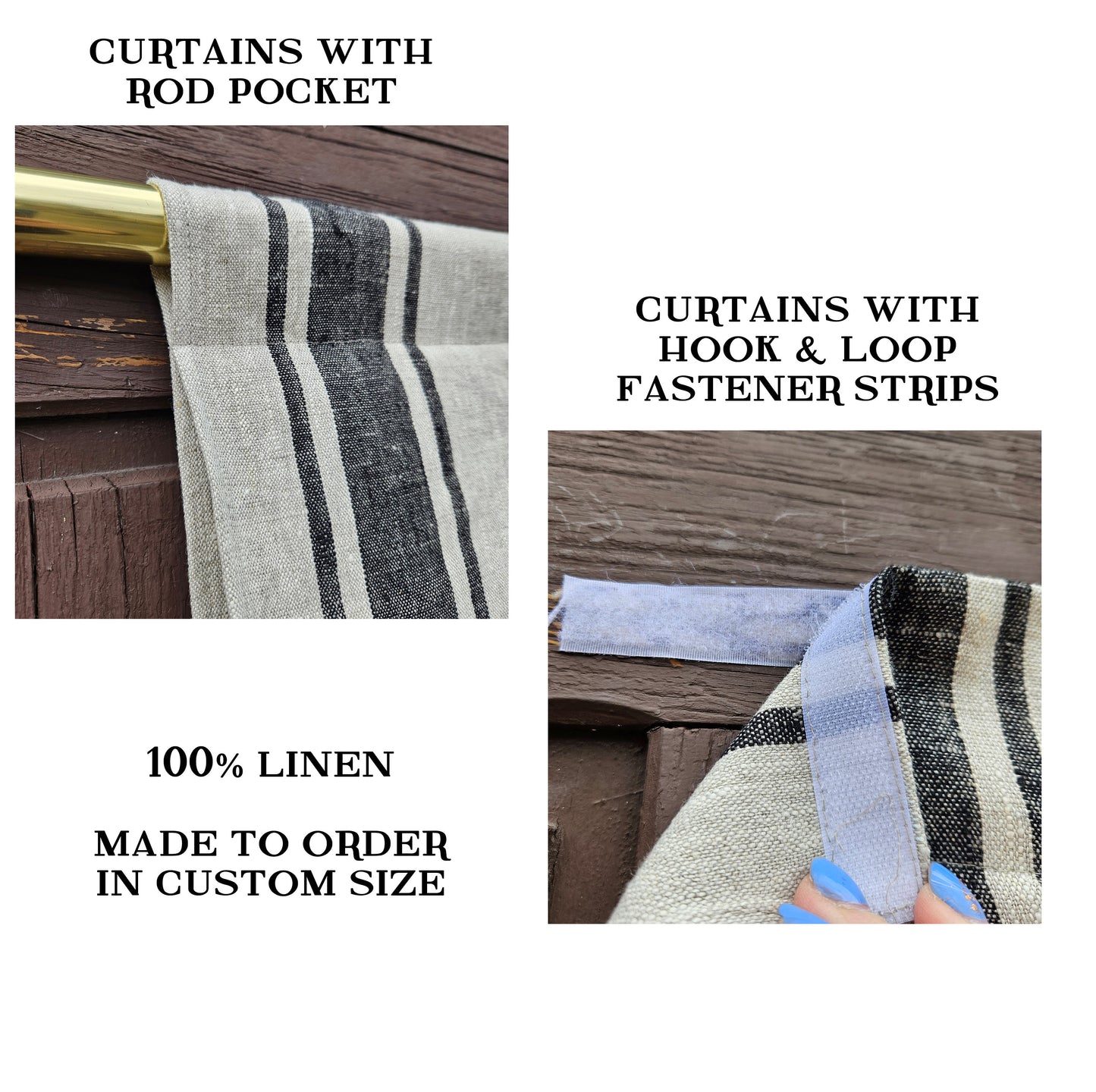 grey French Door Curtain 1 Panel, door curtains in linen , window linen curtains panel