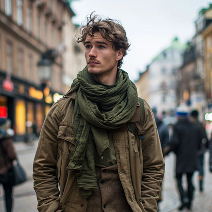 Linen Scarf in blue or others 40 colors, undyed organic pure linen scarf unisex. Gift ideas Pure linen Natural flax