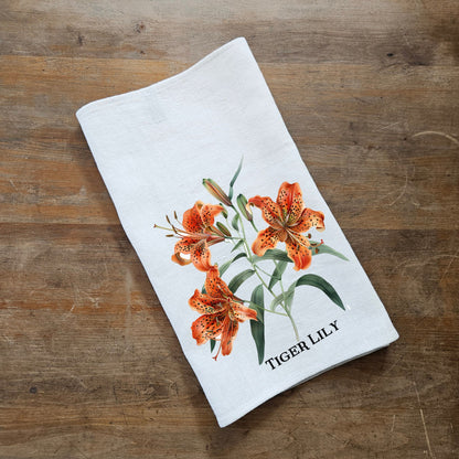 Primrose floral Tea Towel in linen, Botanical Hand Towels Tea in linen, yellow flowers linen  Dish Towel  Kitchen Décor Tea Towel in linen