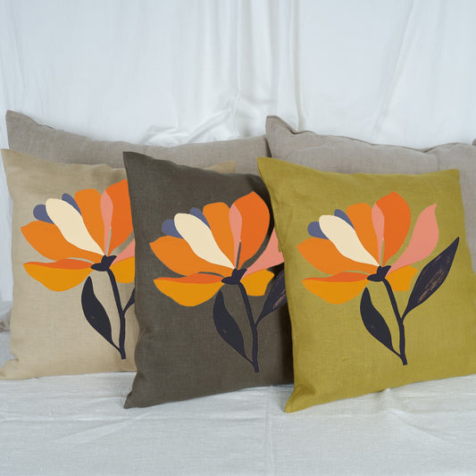 SALE LINEN Cushion cover Modern Contemporary art, decorative linen pillow cover , Boho Summer decor Cushion Housewarming Gift