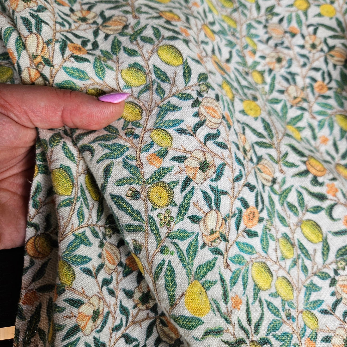 Linen foral tablecloth william Morris Pomegranate, arts and crafts movement tablecloth Victorian style