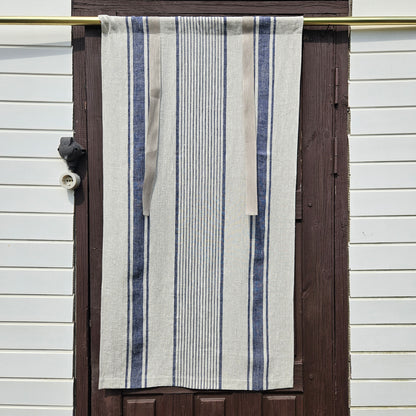 French Door Curtain in blue striped,  1 Panel in french striped linen of curtains roman blinds, made to order curtains for country hous