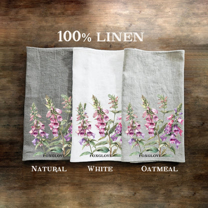Tiger lily floral Tea Towel in linen, Botanical Hand Towels Tea in linen, lilly flowers linen  Dish Towel  Kitchen Décor Tea Towel in linen