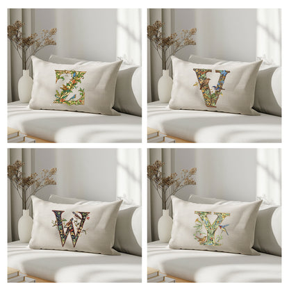 Monogram linen pillowcase Standard, queen, king, body, euro sham custom size pillow cover. Pure linen luxury cushion cover with Monogram