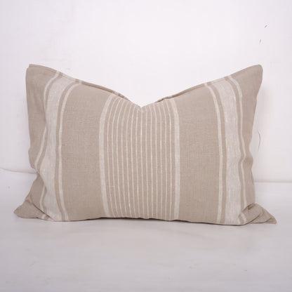 Striped linen pillowcase Standard queen kin, body euro sham custom size pillow. French Vintage Cottage natural striped Grainsack pillow case