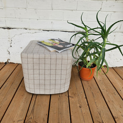 Linen Ottoman slipcover in custom size, natural cover Custom ikea linen cover cube slip cover for bench pouf sofa cover customsize