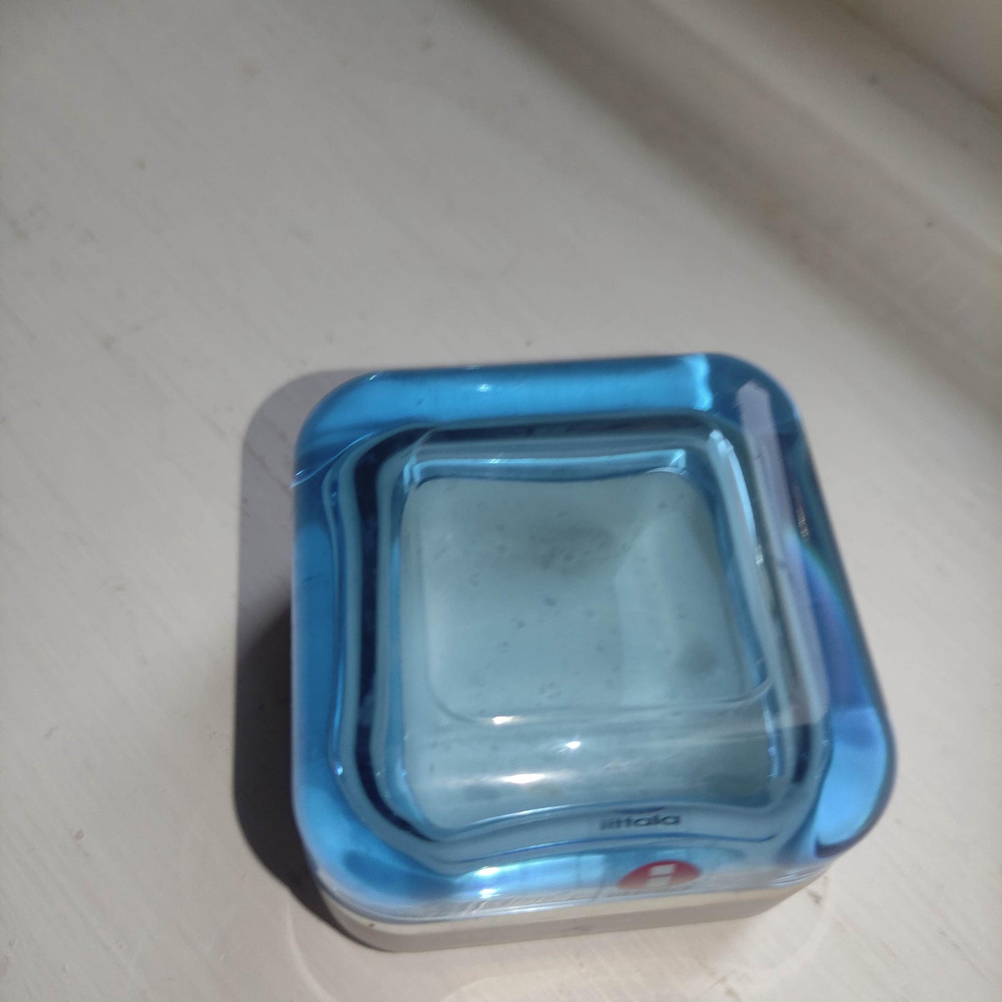 Iittala: VITRIINI Series -  Small Large  Jewelry Box - blue glass with plastic bottom