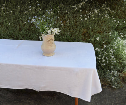 100% Linen tablecloth PREWASHED Plain color Natural French table cloth rustic rectangle square oval mustard yellow country style flax custom