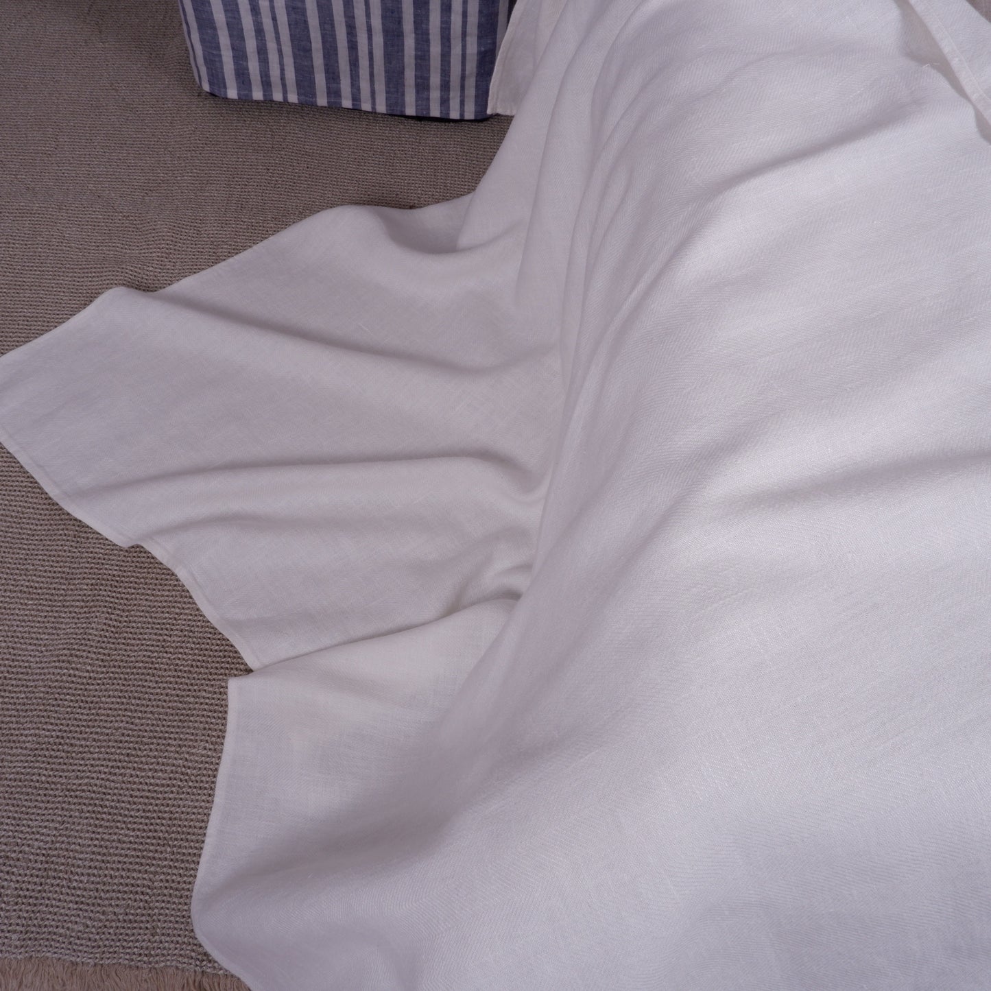 Stonewashed  Natural Blanket Bedspread Bed Cover - heavy weith huckaback flax - provence cottage coutrystyle Throw 100% Linen