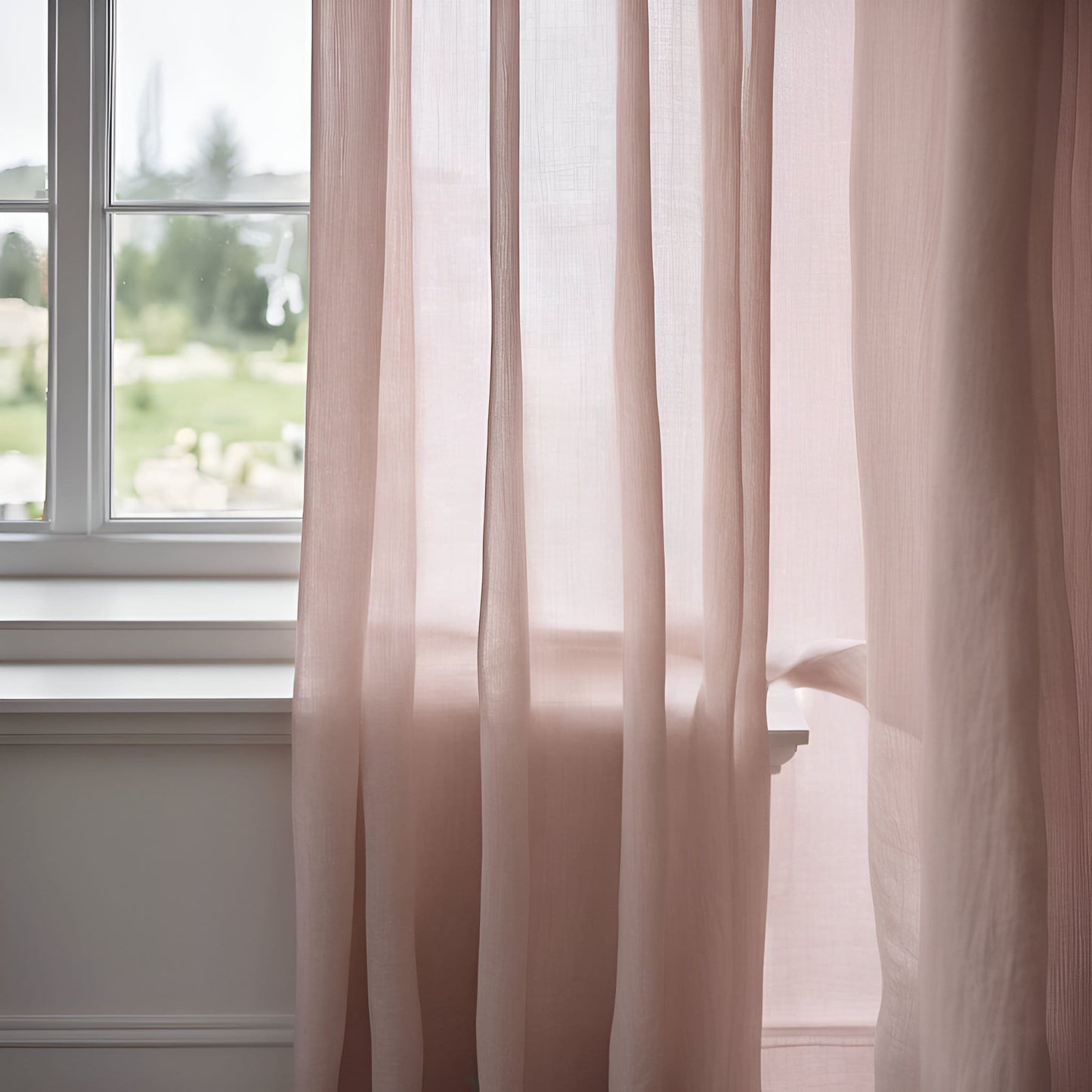 Sheer Linen Curtains, 100% linen Extra Long Curtains, Linen Curtains with rod pocket, blue PREWASHED Sheer window panel