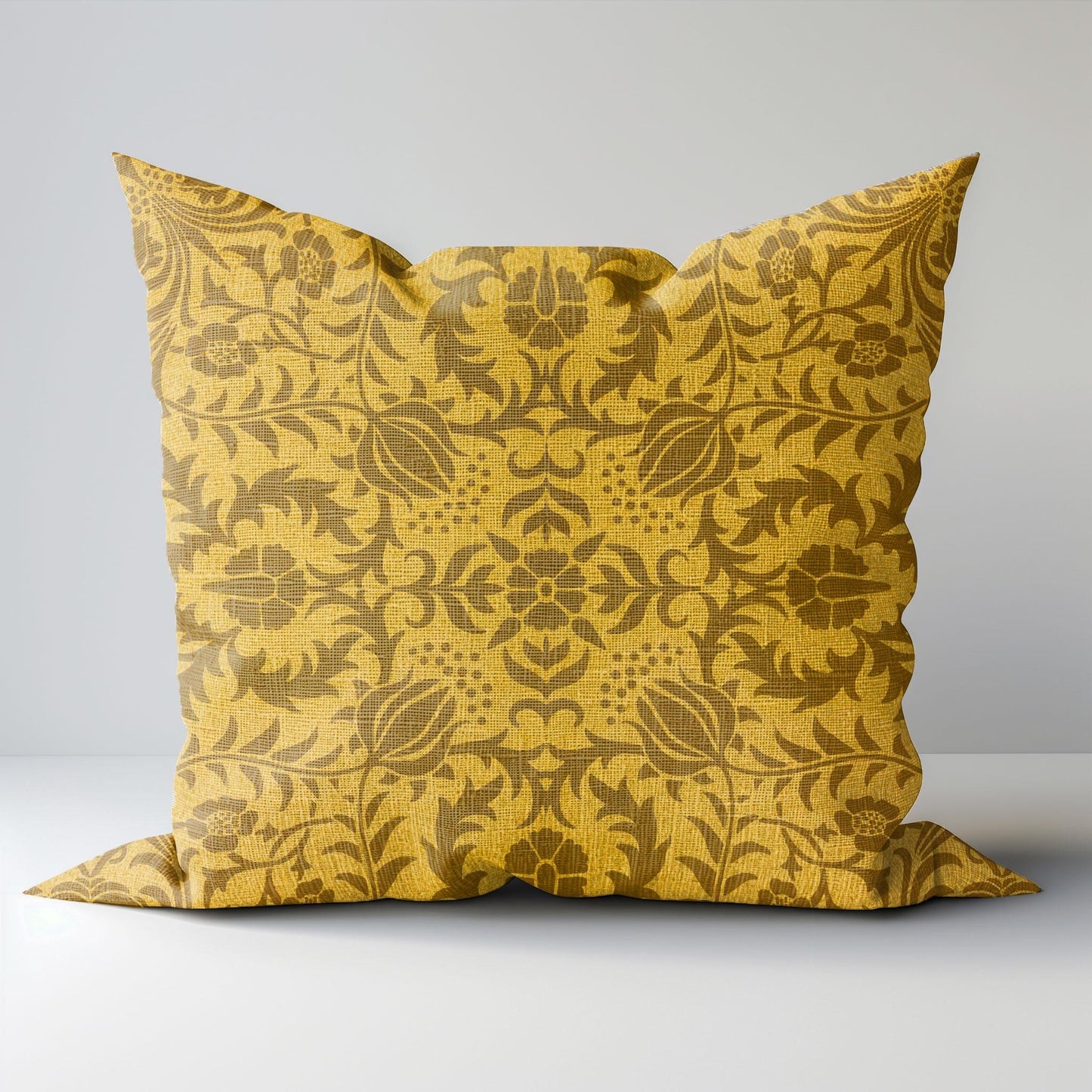 Modern linen Pillow Cover with William Morris mustard yellow print , Art and Crafts Pillow case on linen for Coutryhome  Victorian