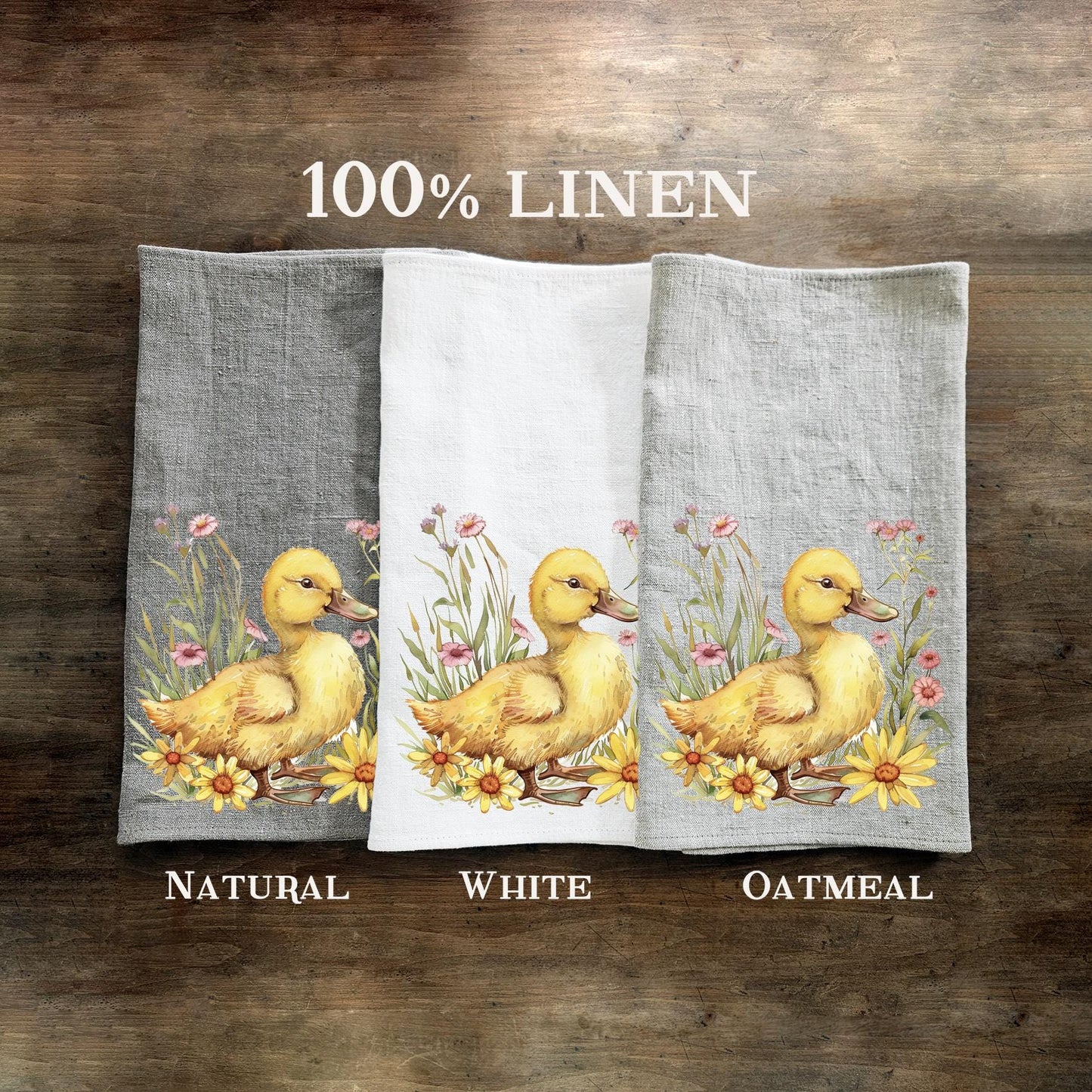 Duck Tea Towel in linen, Farm hand Towels Tea in linen, pets Dish Towel  Kitchen Décor Tea Towel in linen