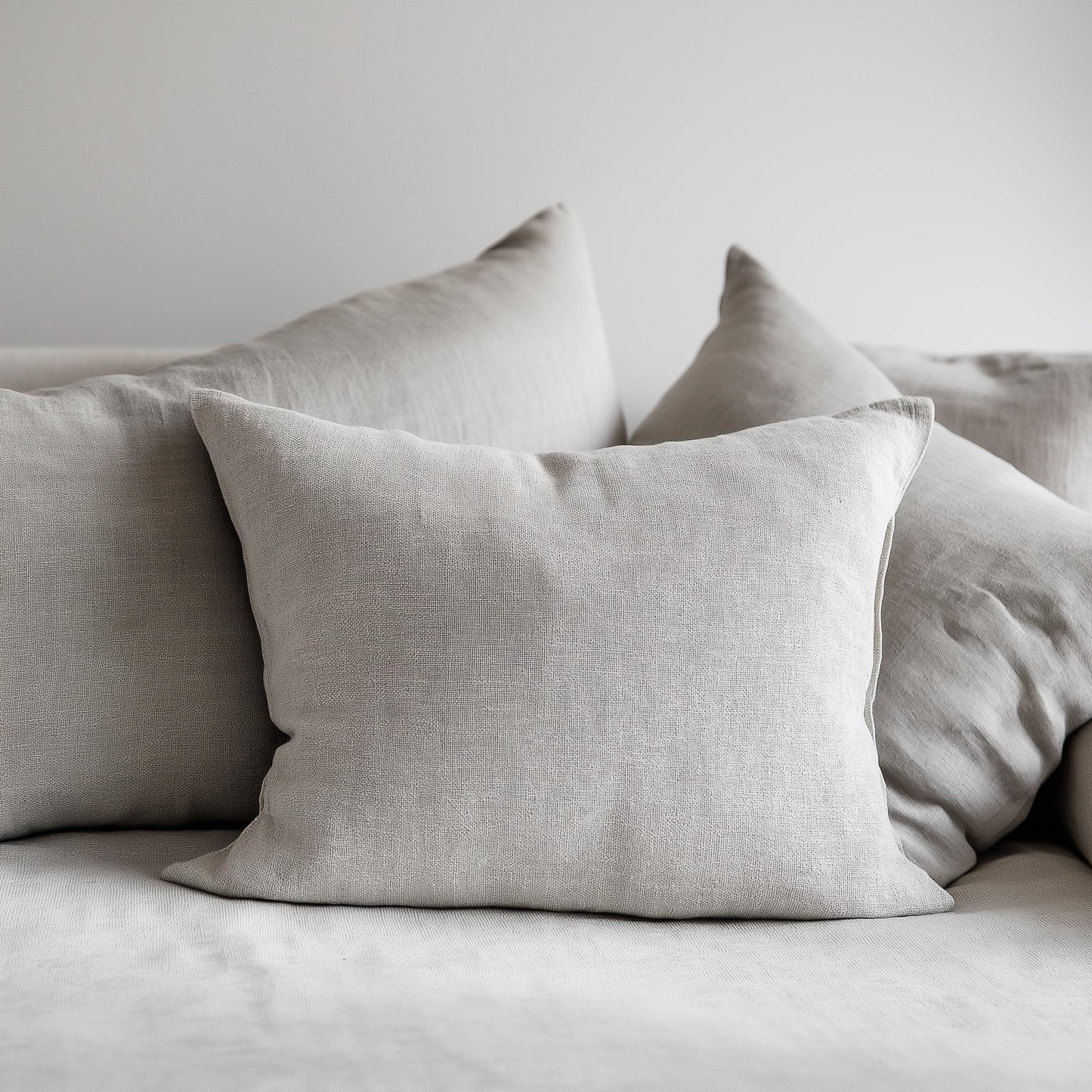 linen pillowcase in custom size pillow cover in neutral colors with CLOVER print - French linen Vintage Cottage Farmhouse cushion cover