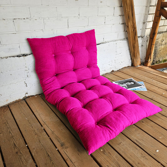 linen floor cushion in Custom size in several colors, Linen french floor cushion in purple, shikibuton thick mat Shiki futon filled