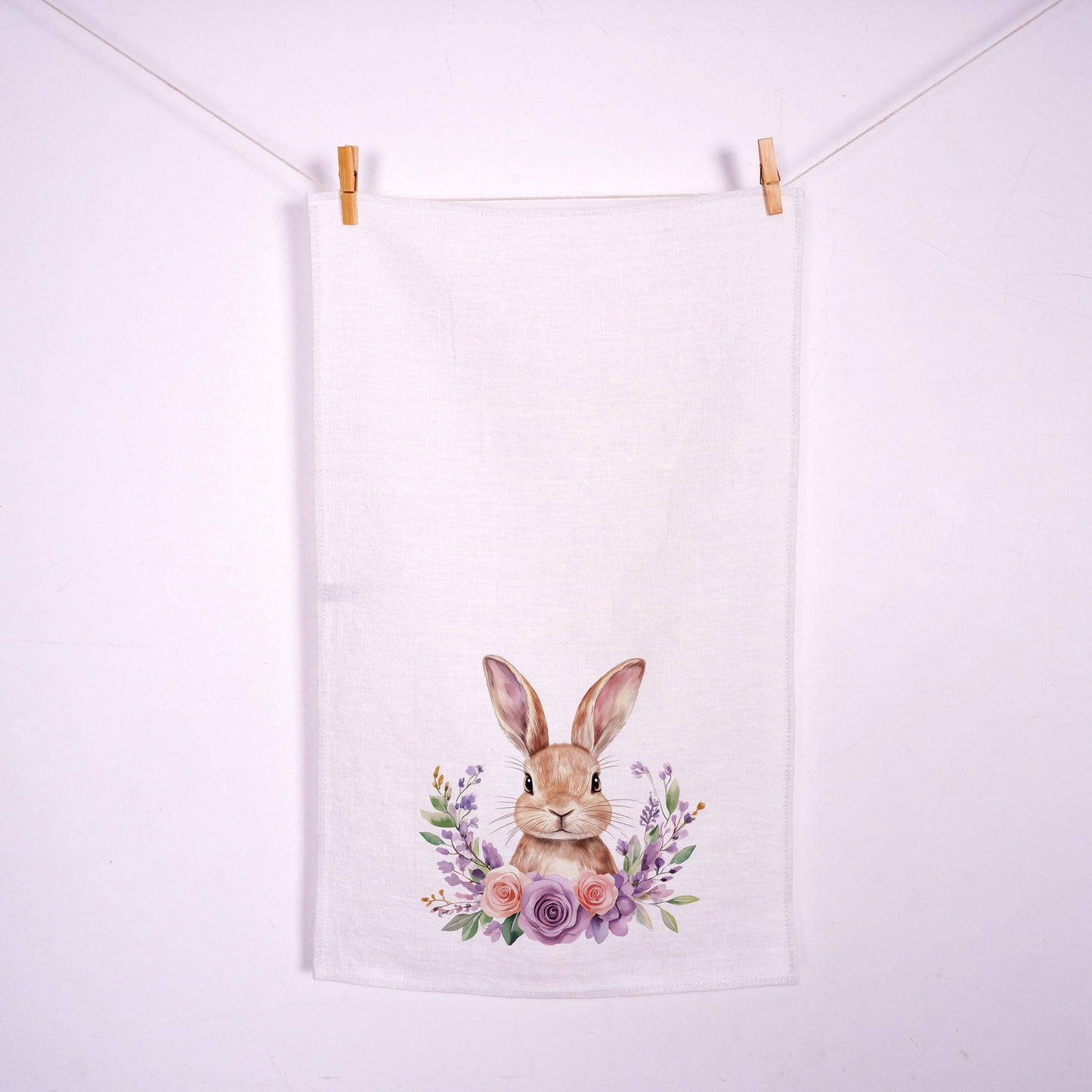 Easter basket kitchen Towel in linen - Easter eggs Hand Towels Tea - Farmhouse Floral Dish Towel - Kitchen Décor Eastern Kitchen Tea Towel