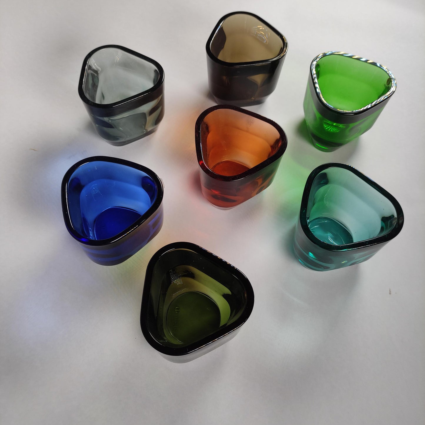 Iittala TRIS  - Tealight candleholder- candle holder -  Finnish glass design Vintage  - blue brown grey  - candleholder