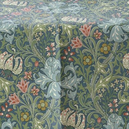 linen tablecloth with William Morris print Golden Lilly