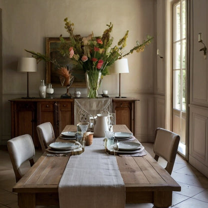 Soft Linen Table Runner in natural linen, Table Decor in Stone Washed linen,Flax Softened Table Runner, housewarming linen Gift