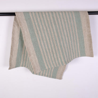 Stonewashed linen tea towel. STRIPED  - heavy soft flax fabric. hand towel. kitchen Dish towel