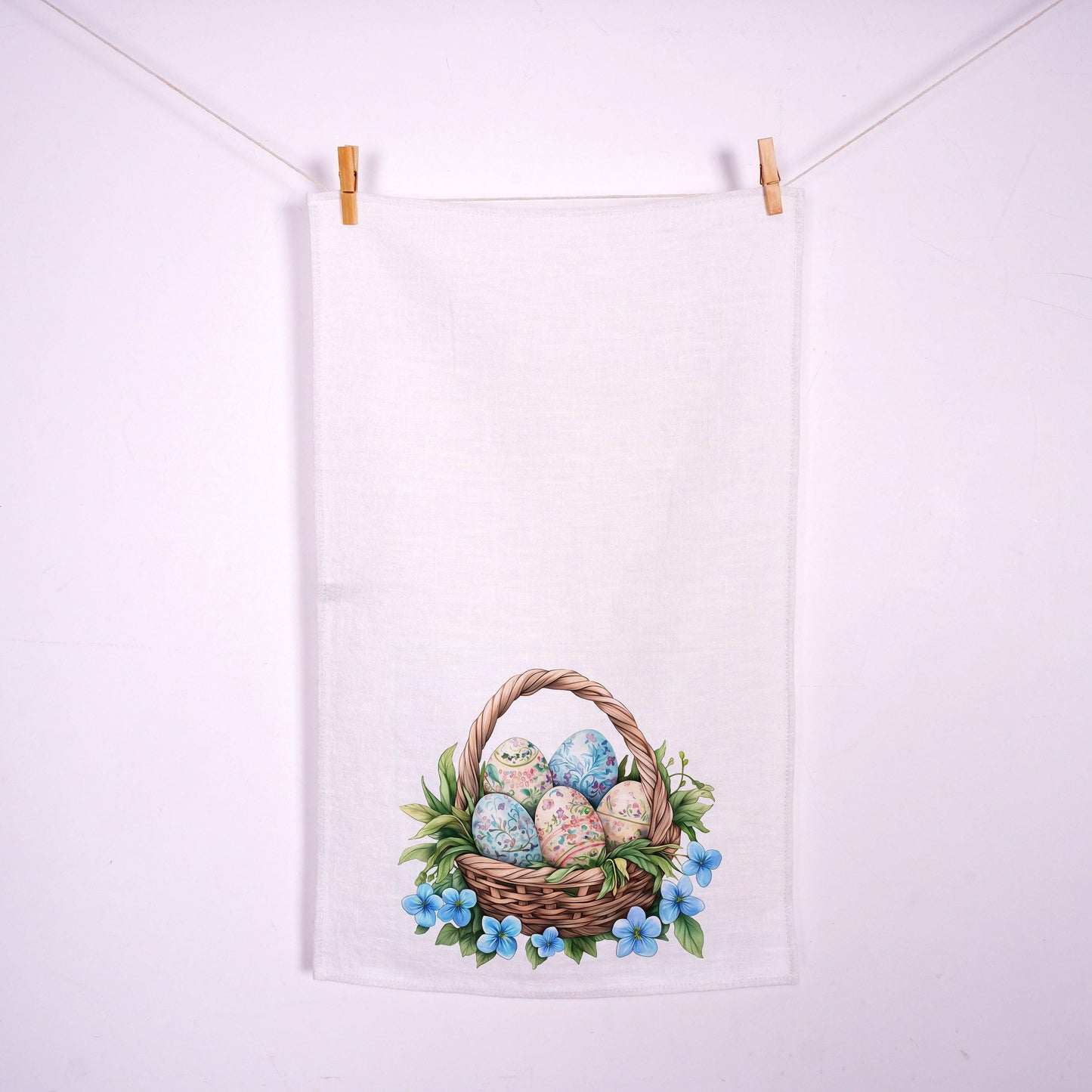 Rabbit kitchen Towel in linen - Easter bunny Hand Towels Tea - Farmhouse Floral Dish Towel - Kitchen Décor Eastern Kitchen Tea Towel