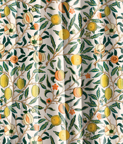 William Morris Curtain Panel Pomegranate, Floral Botanical Blue Print Curtain Panels,  Victorian Art and Crafts Curtains for living room