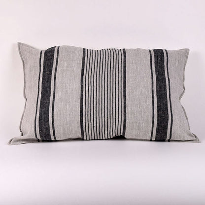 Striped linen pillowcase Standard, queen, king, body, euro sham and custom size pillow cover. French linen Vintage Cottage, natural striped