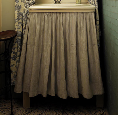 Custom Sink Skirt with velcro - Handmade Sink or Fireplace Curtain - Custom Sizes Linen Valance farmhouse sink curtains