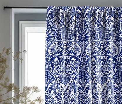 William Morris Curtain Panel Bluebell, Floral Botanical Blue Print  Curtain Panels,  Curtains for living room