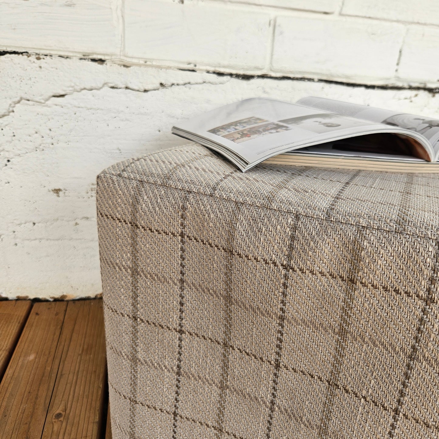 Linen Ottoman slipcover in custom size, natural cover Custom ikea linen cover cube slip cover for bench pouf sofa cover customsize